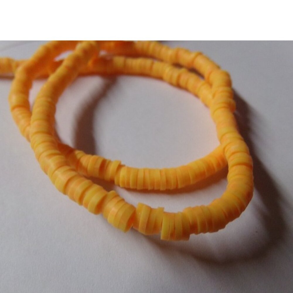 1 Strand Orange Dot Polymer Clay Beads